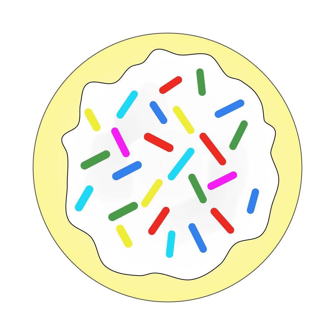 Rainbow Sprinkles Sugar Cookie - Solid png transparent