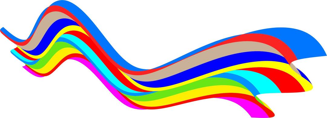 Rainbow Wave Motif png transparent