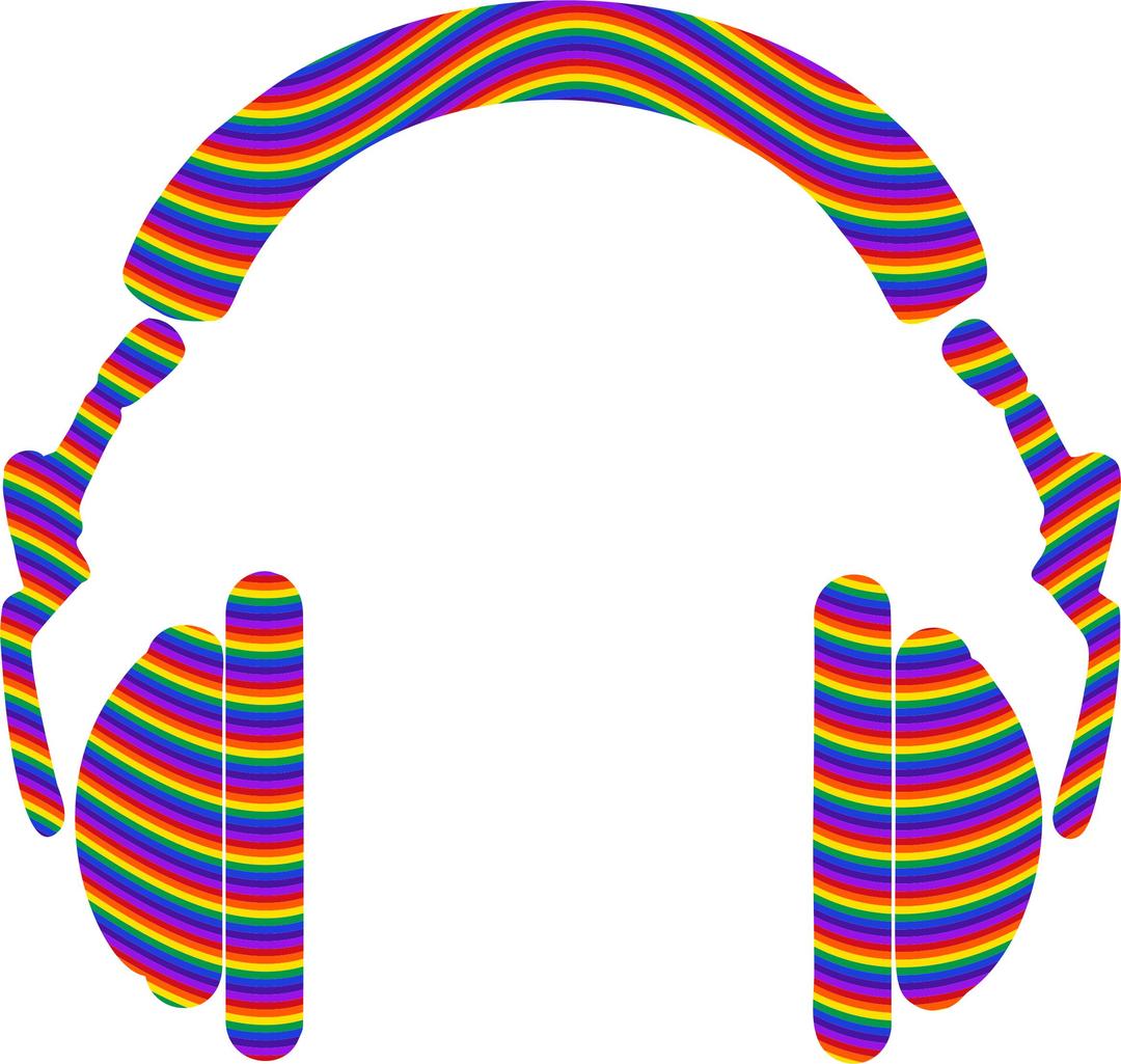 Rainbow Waves Headphones png transparent