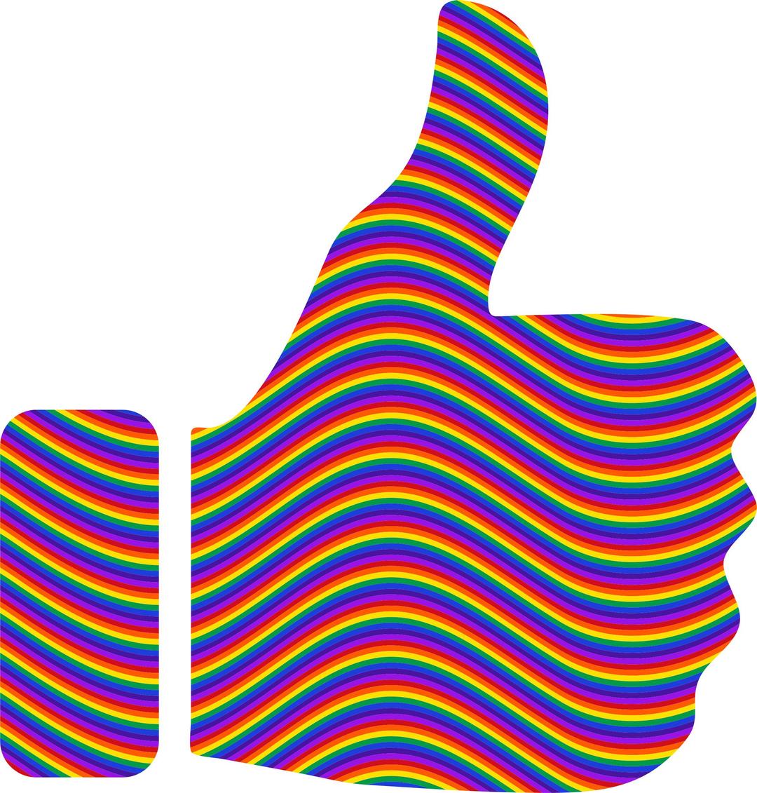 Rainbow Waves Thumbs Up png transparent