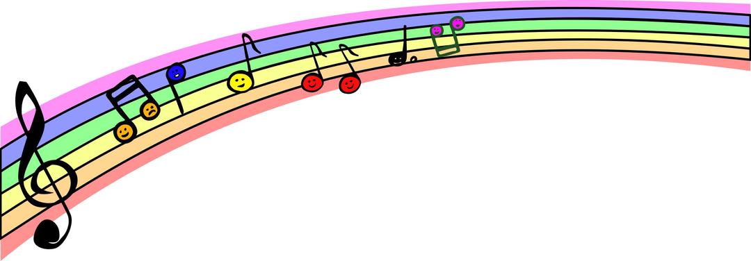 rainbow with music png transparent
