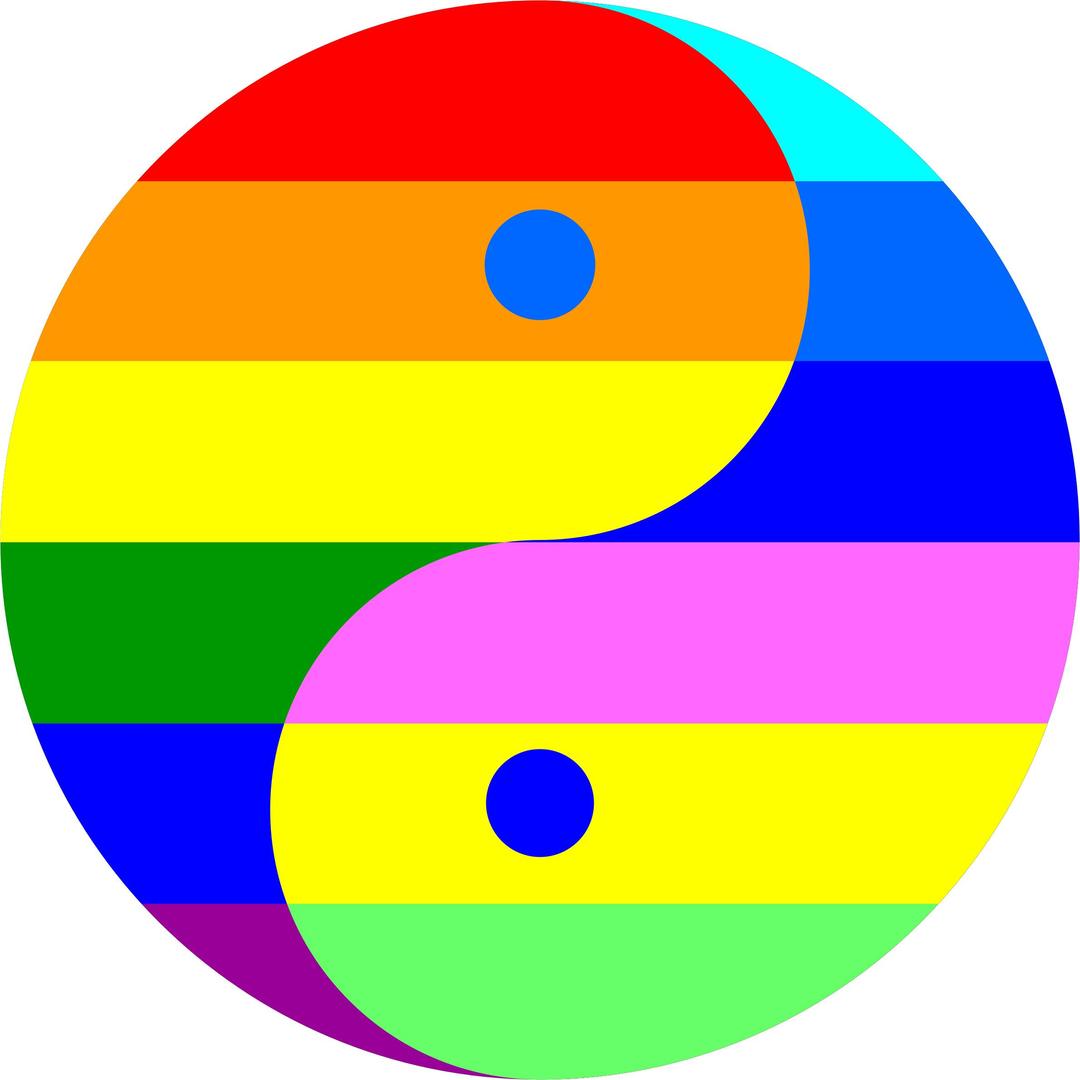 Rainbow Yin-Yang png transparent