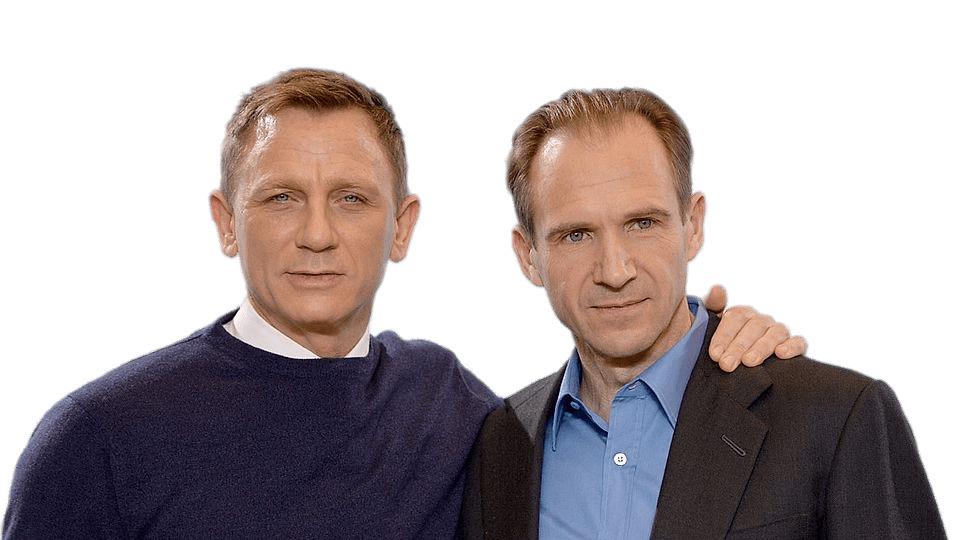 Ralph Fiennes and Daniel Craig png transparent