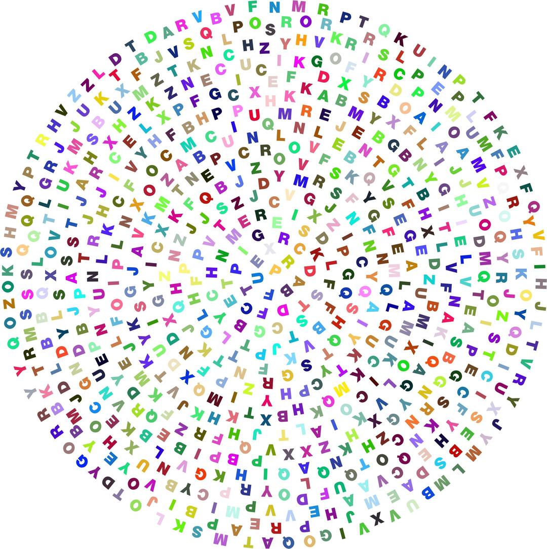 Random Alphabet Circle Prismatic png transparent