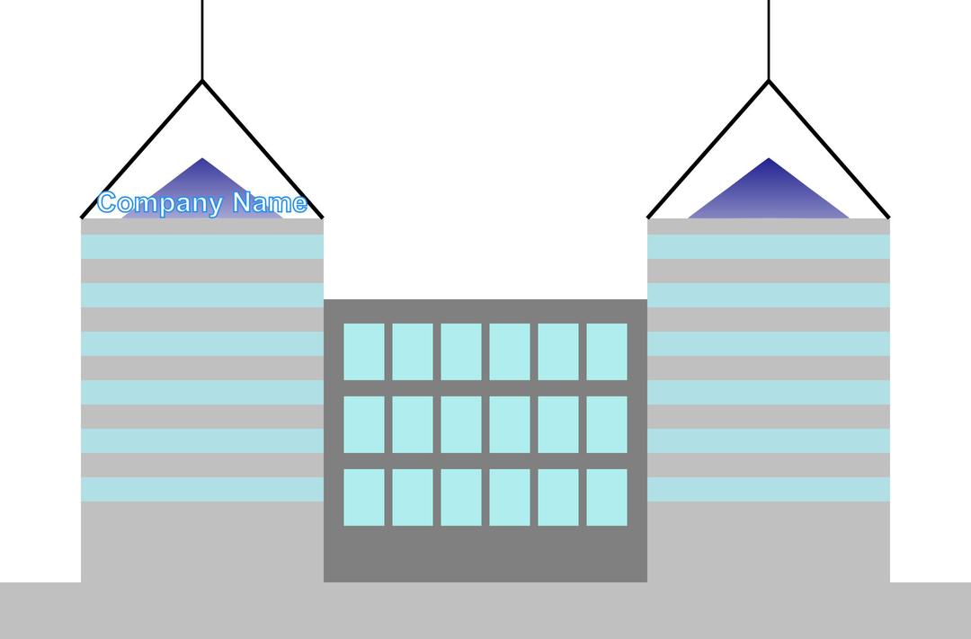 Random two-tower building png transparent
