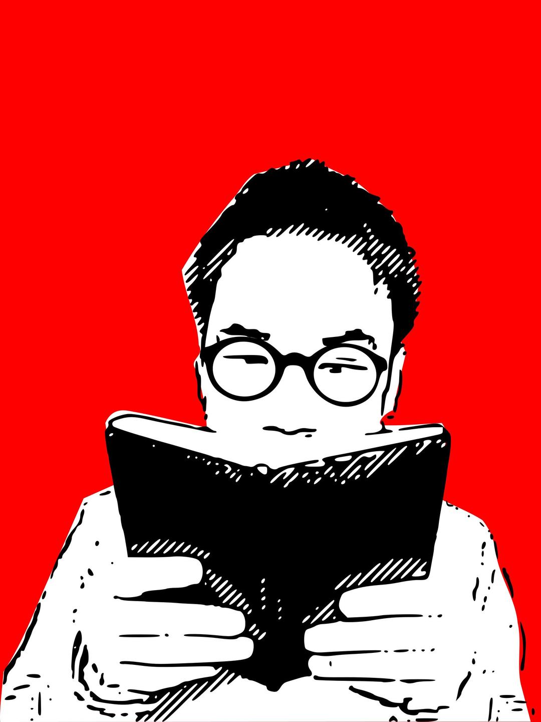 read book with glasses png transparent