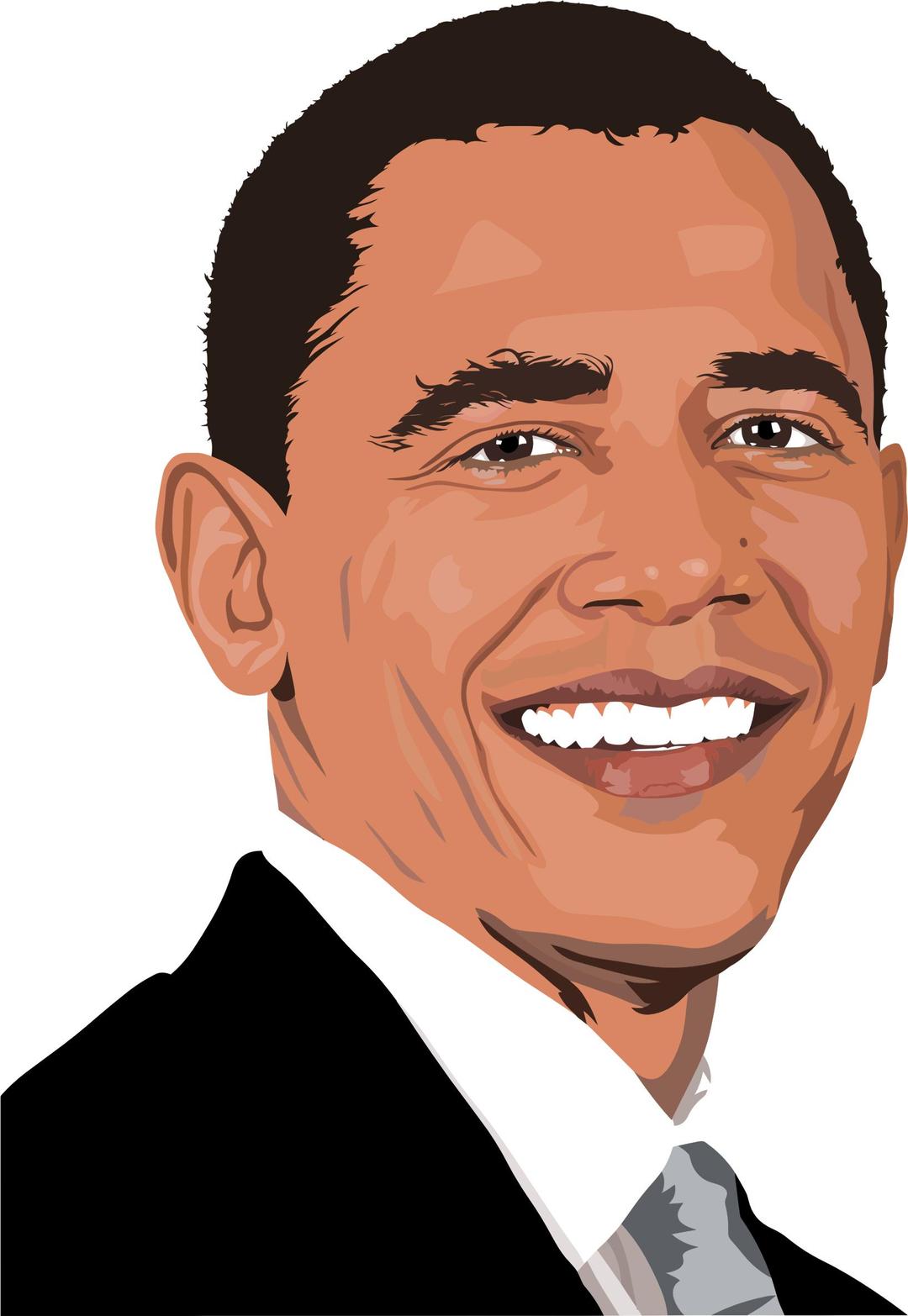 Realistic Barack Obama Portrait png transparent