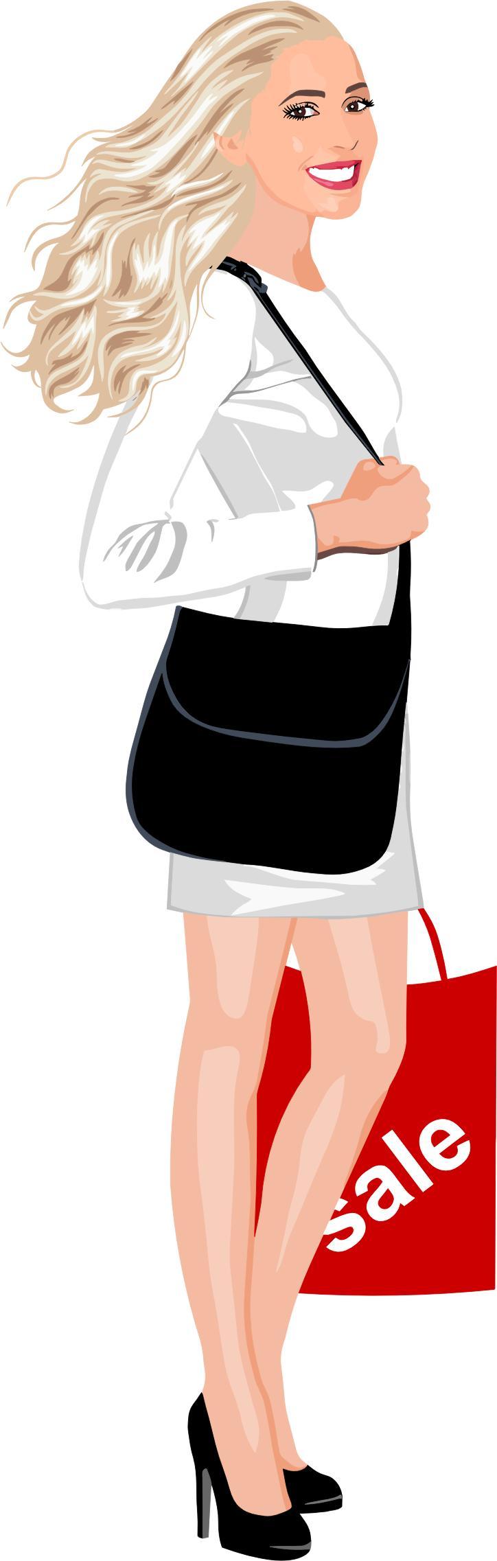 Realistic Shopping Woman png transparent
