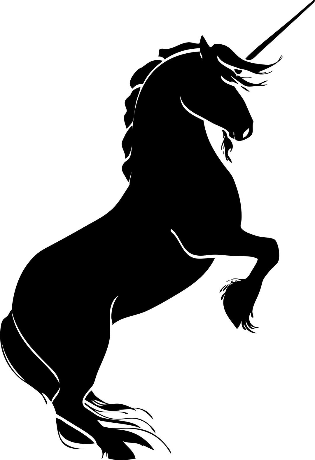 Rearing Unicorn Silhouette png transparent