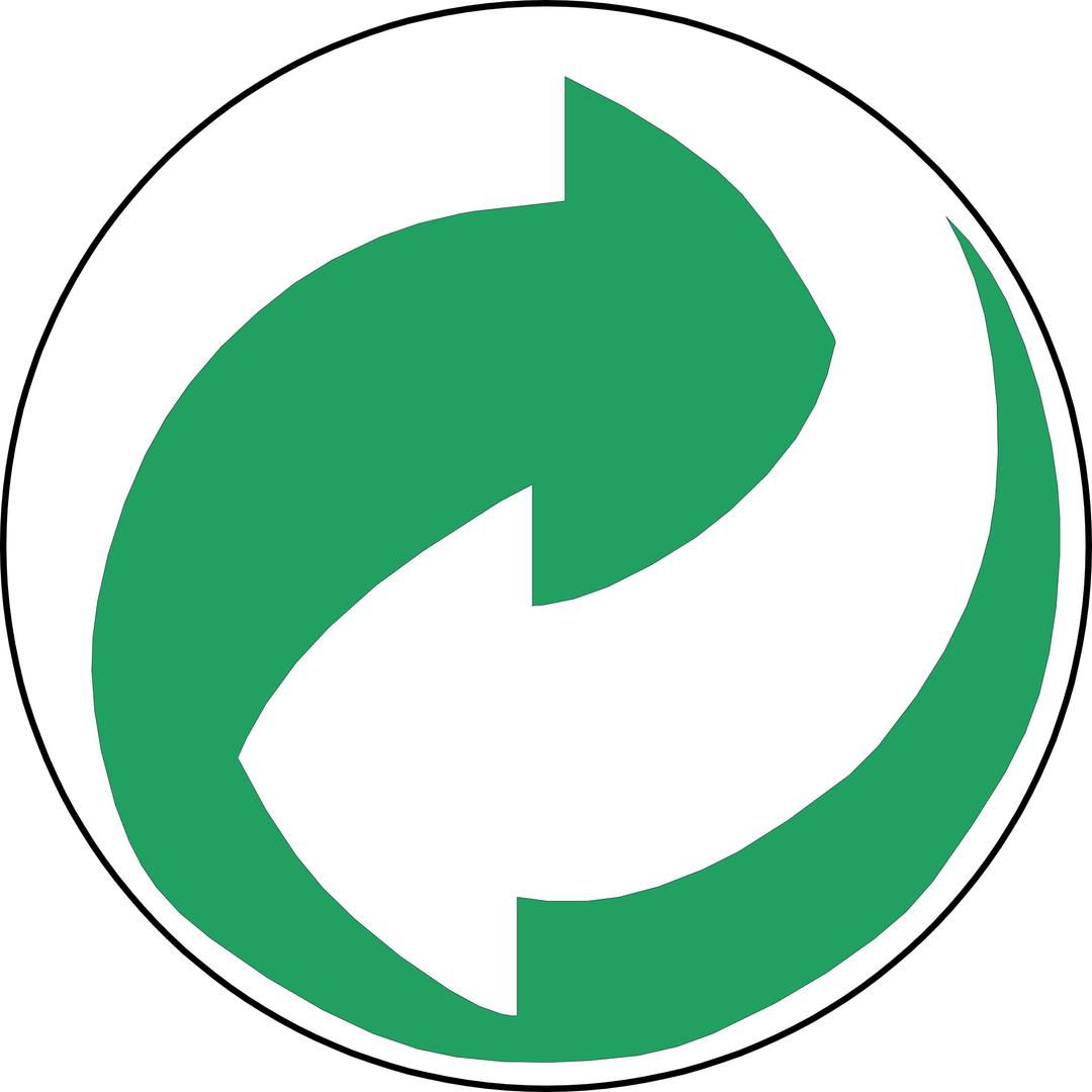 Recycling Symbol Green and White Arrows png transparent