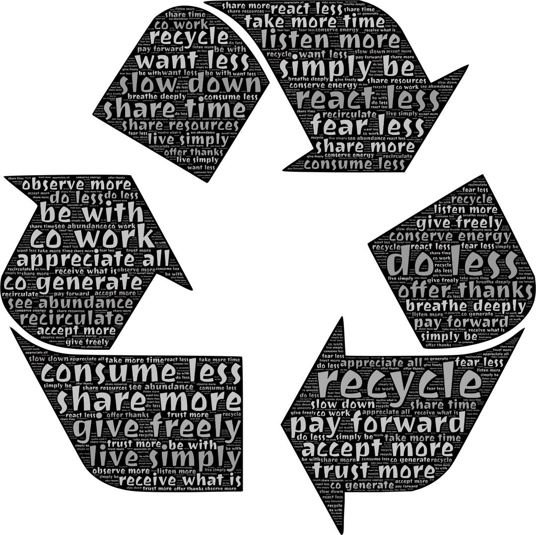 Recycling Typography png transparent