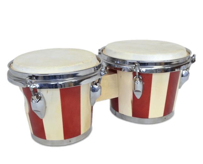 Red and White Striped Bongo Drums png transparent