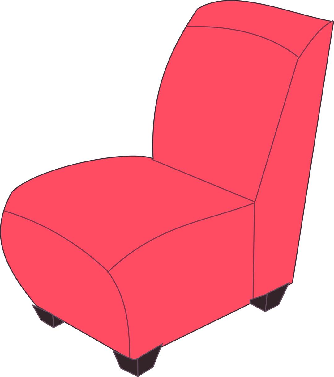 Red armless chair png transparent