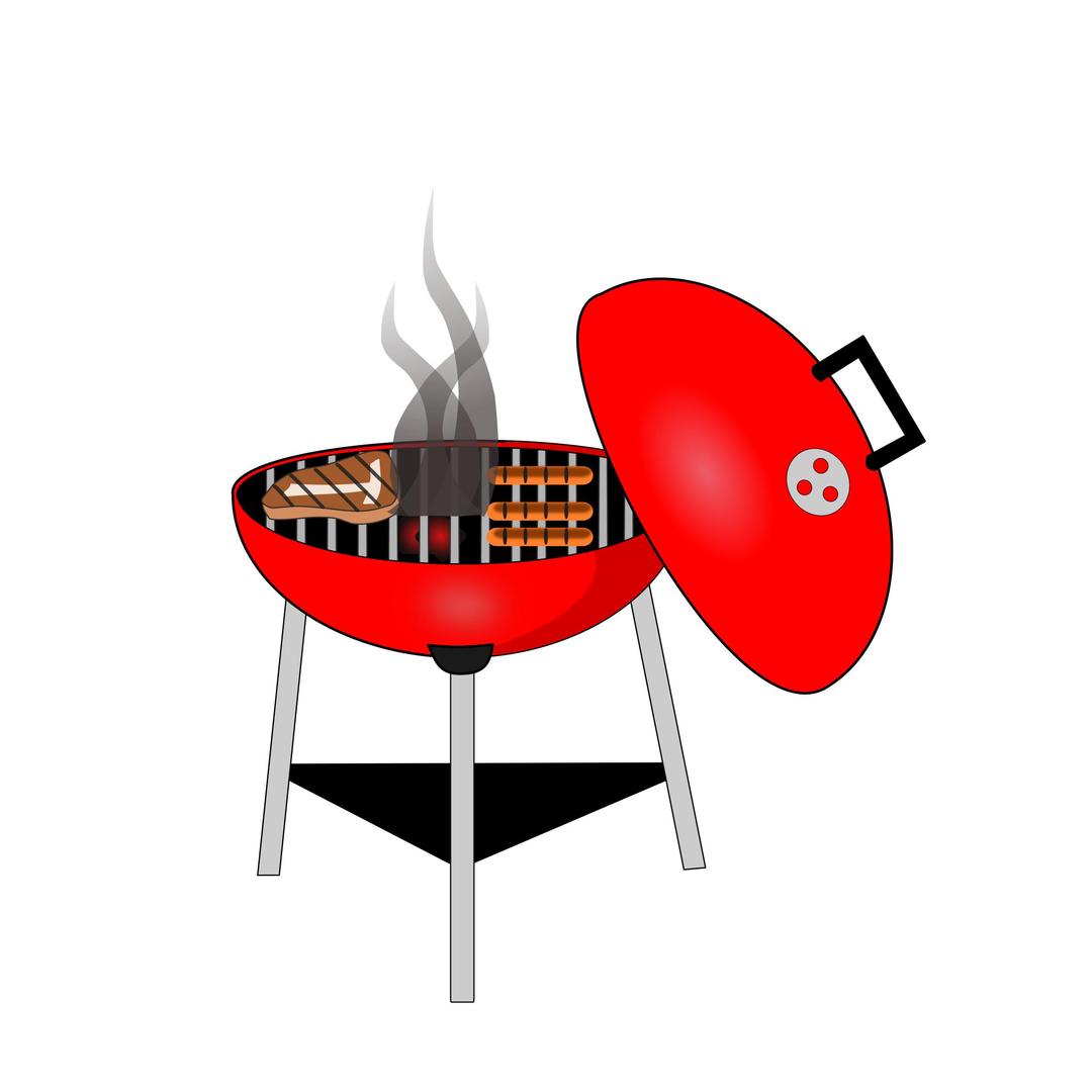 Red BBQ Grill png transparent
