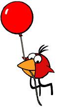 Red Bird With Balloon png transparent