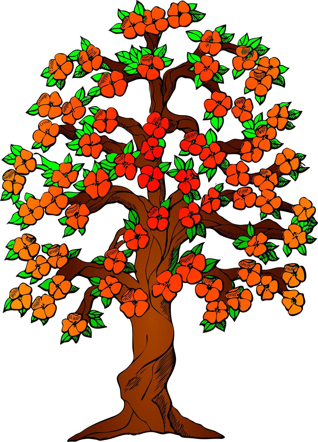 Red Blossoms on a Tree png transparent