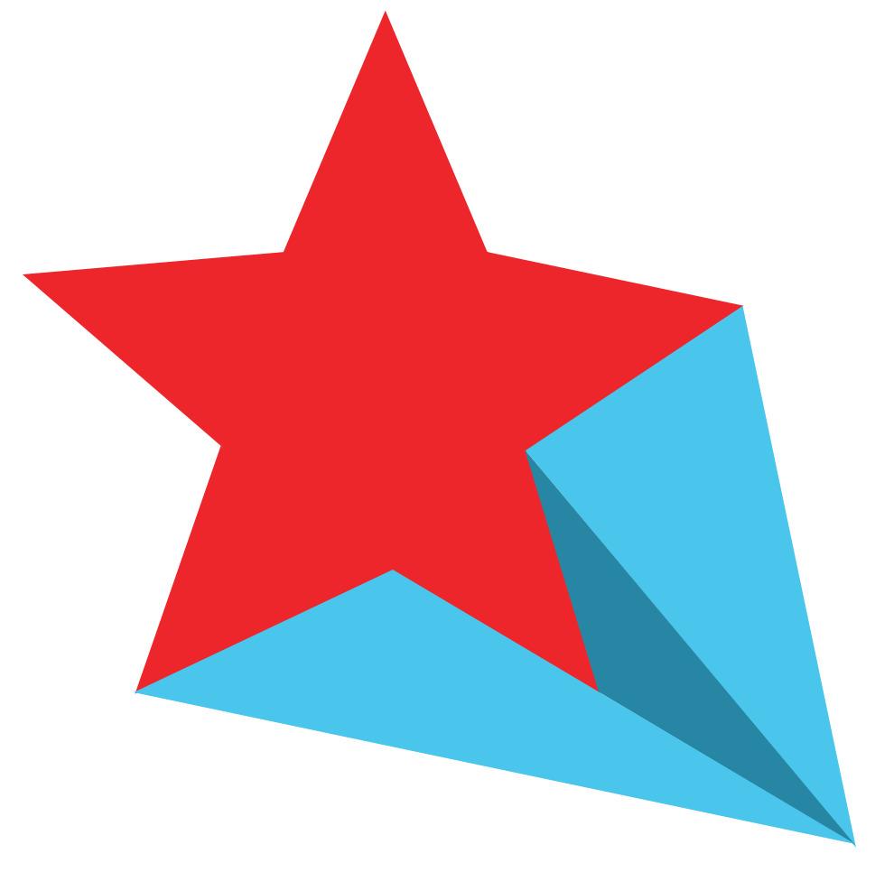 Red Blue Shooting Star png transparent