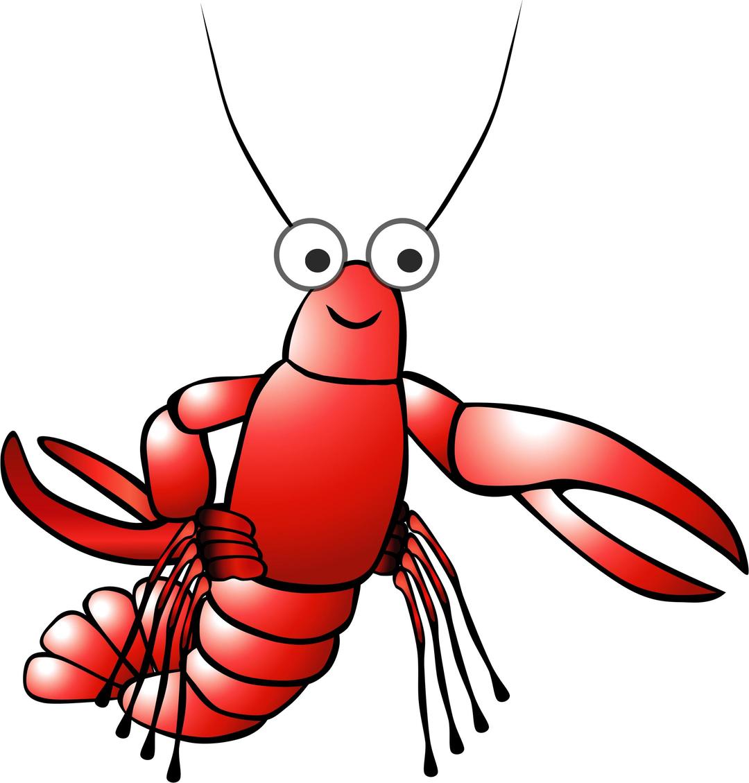 Red cartoon lobster  png transparent
