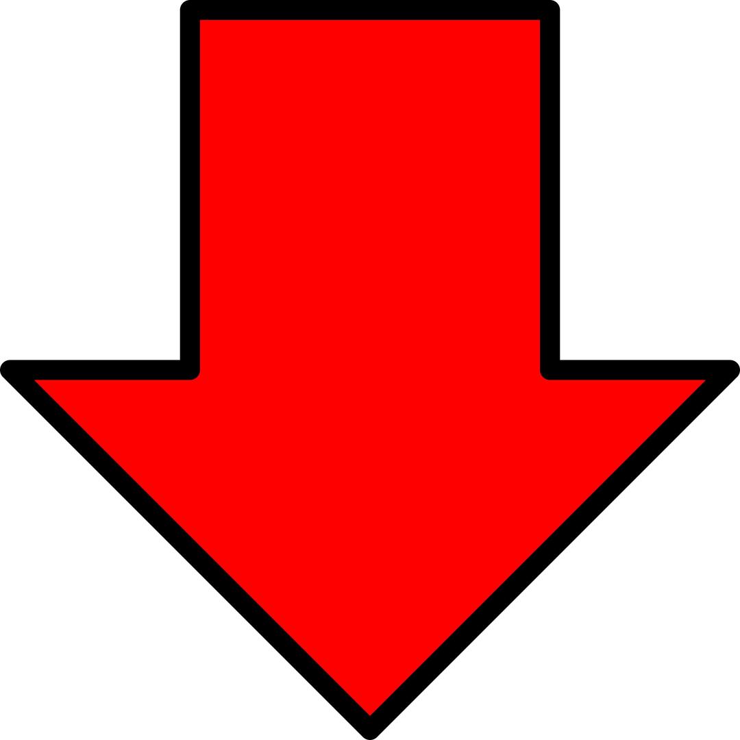 Red down arrow png transparent