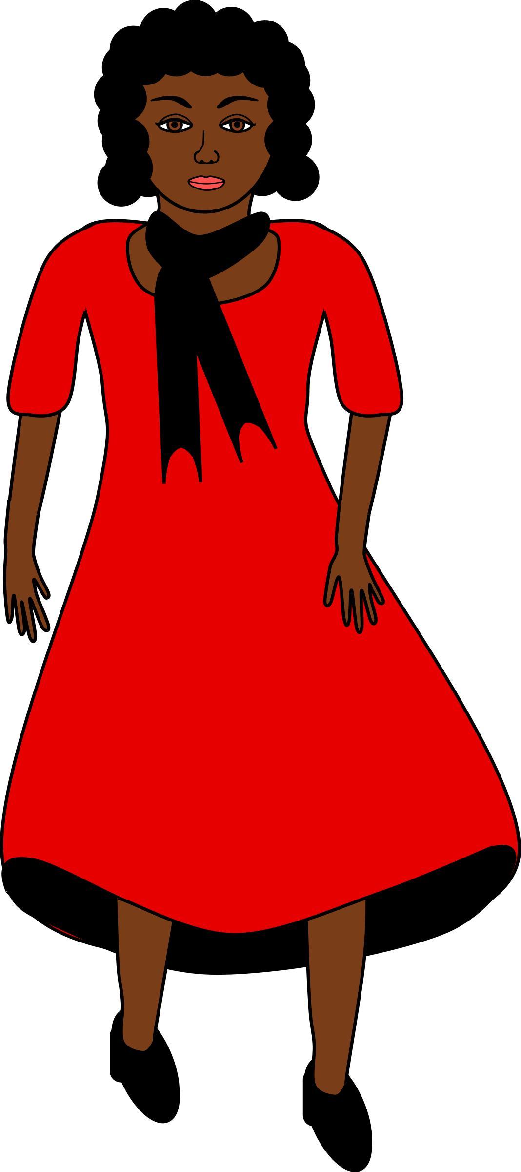 Red dress in the wind png transparent