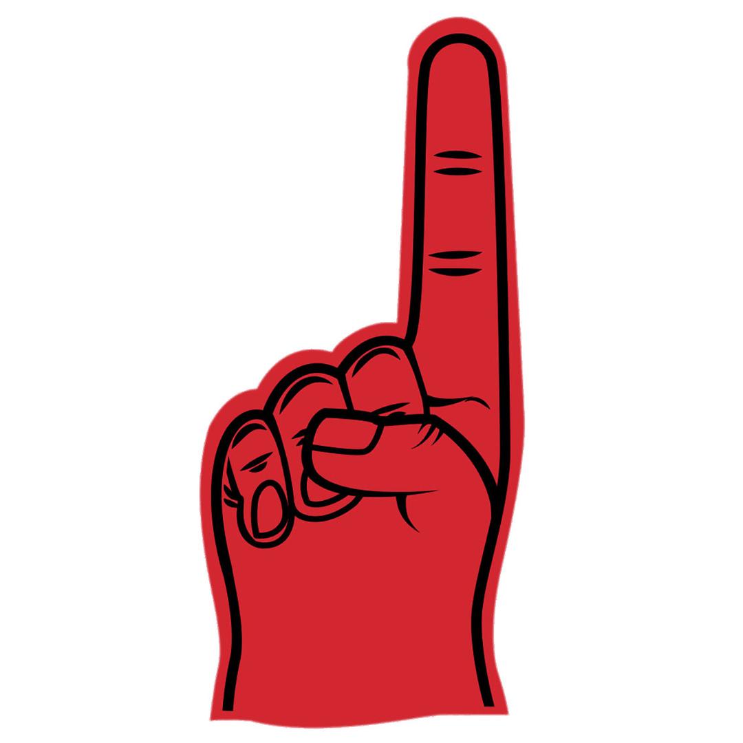 Red Foam Hand Index Up png transparent