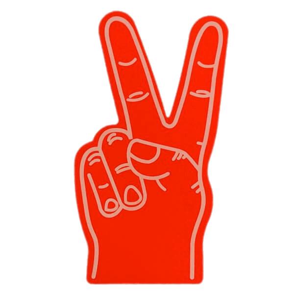 Red Foam Hand Peace png transparent