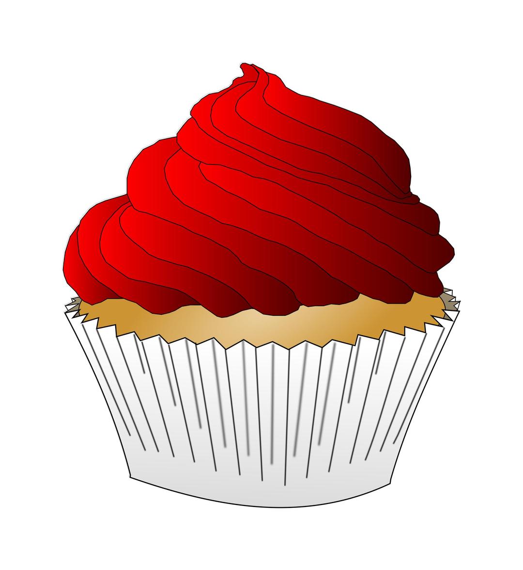Red Frosting Cupcake png transparent