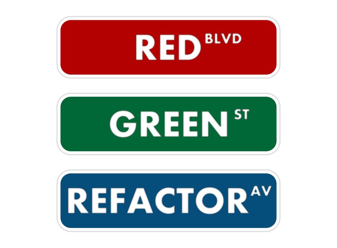 Red Green Refactor street sign png transparent