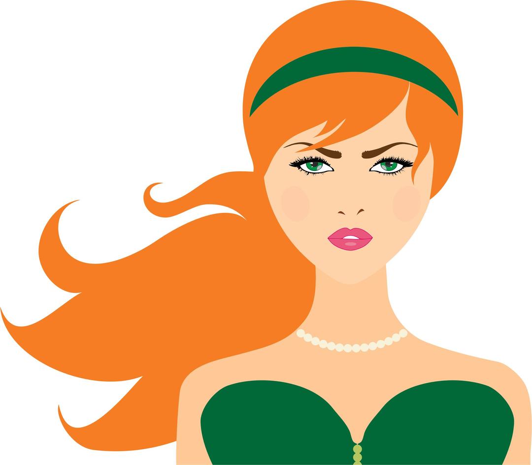 Red Haired Woman png transparent
