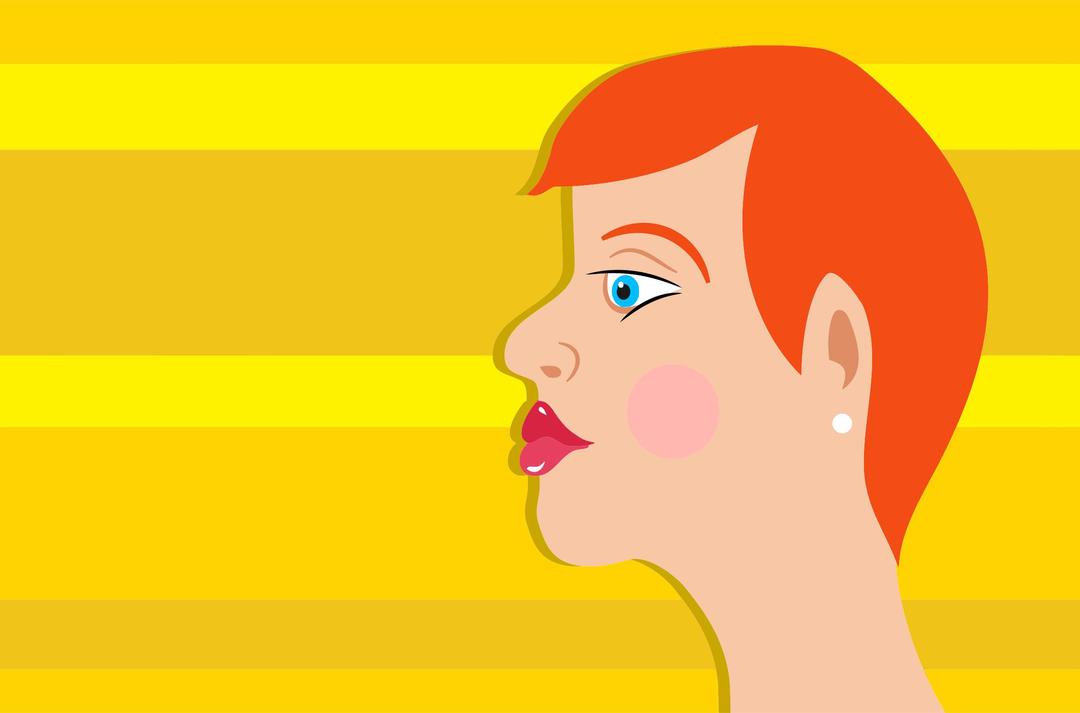 Red Head Woman Profile png transparent