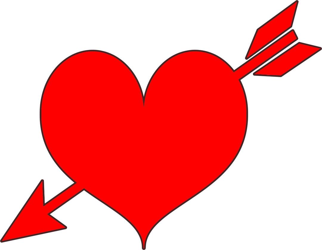 Red Heart Arrow png transparent