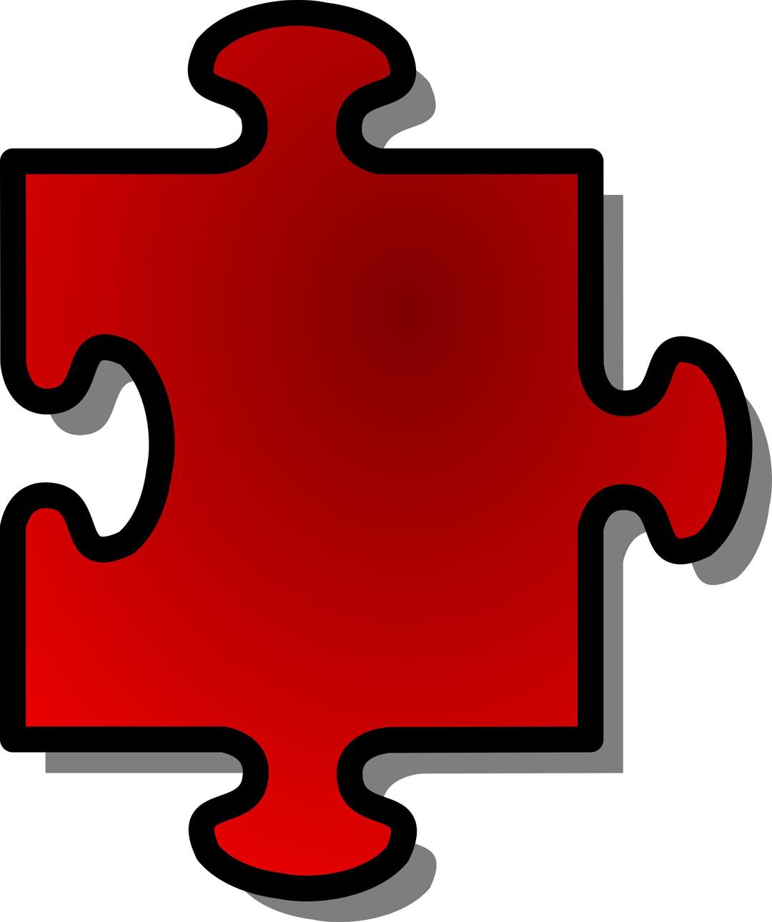 Red Jigsaw piece 05 png transparent