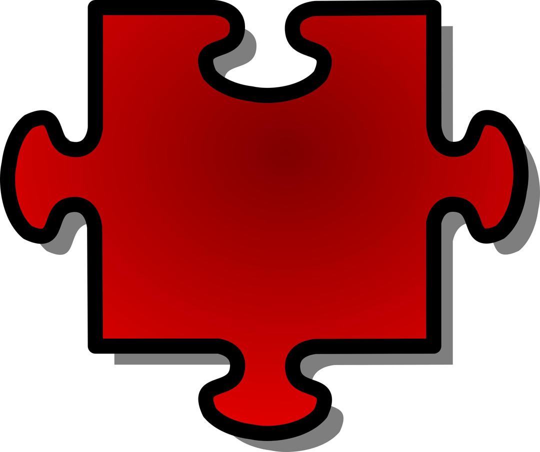 Red Jigsaw piece 06 png transparent