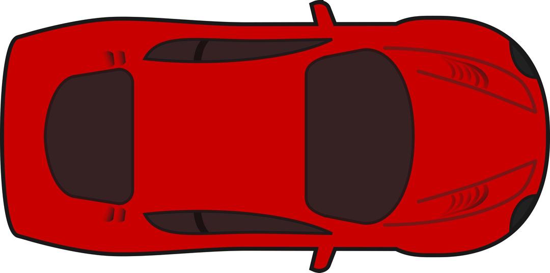 Red racing car top view png transparent