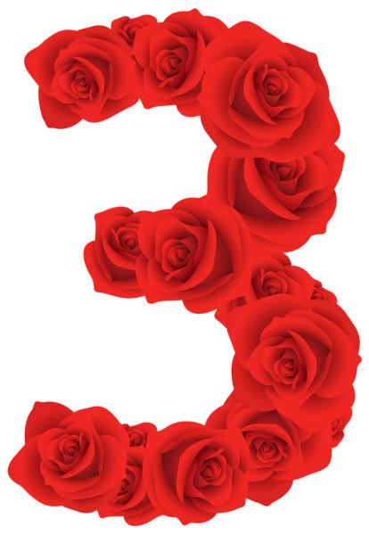 Red Roses Three Number png transparent