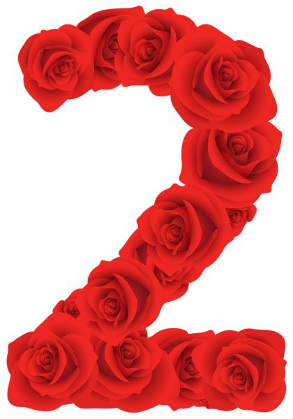 Red Roses Two Number png transparent