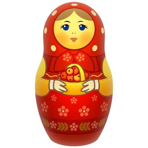 Red Russian Doll png transparent