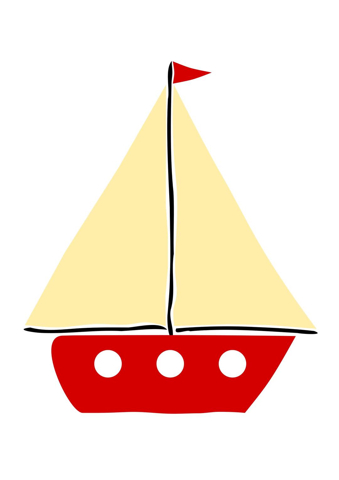 Red sail boat 1 png transparent