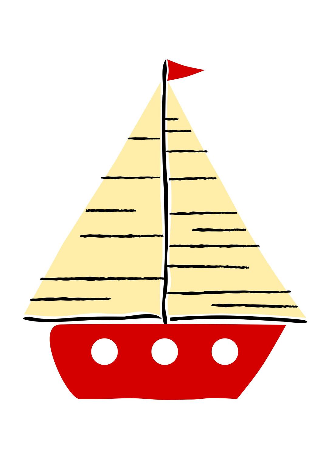 Red sail boat 2 png transparent