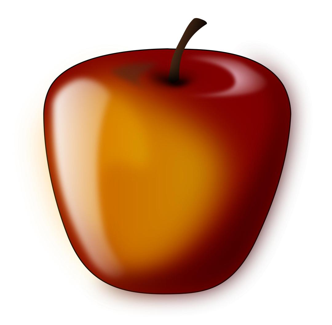 red shaded apple png transparent