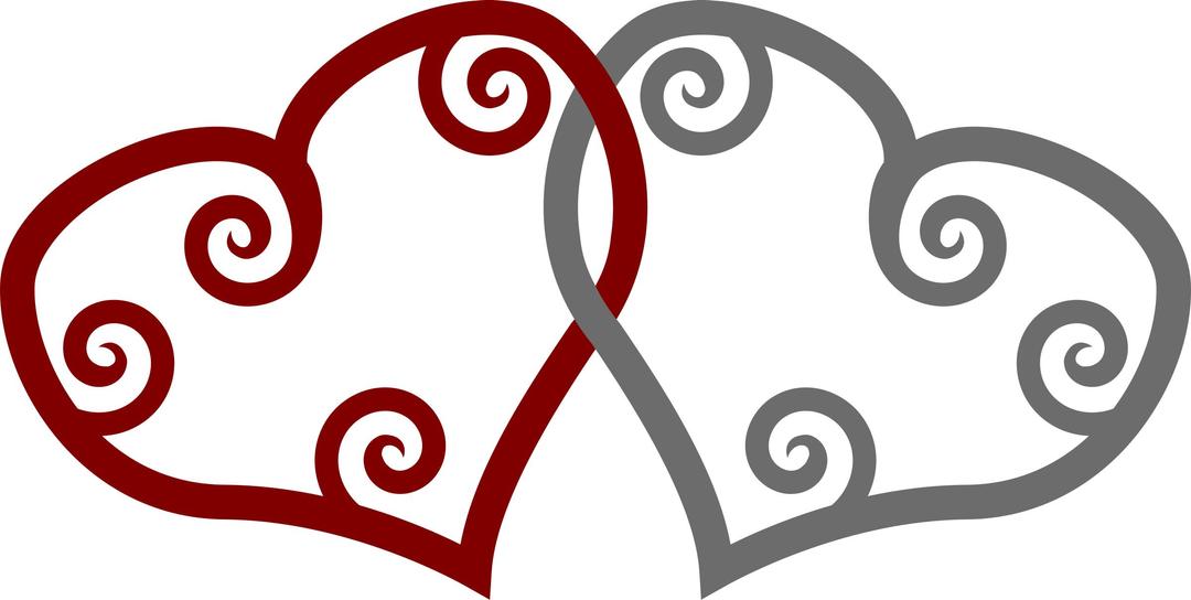 Red & Silver Maori Hearts Interlinked png transparent