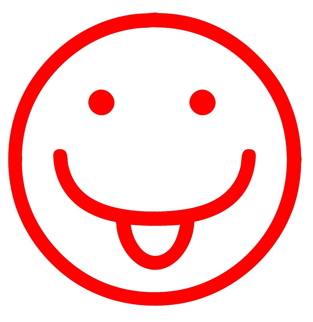 Red Smiley sticking out tongue  png transparent