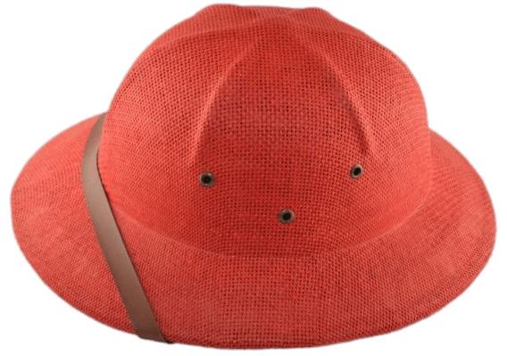 Red Straw Pith Helmet png transparent