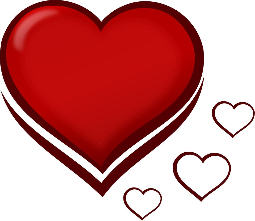 Red Stylised Heart with Smaller Hearts png transparent