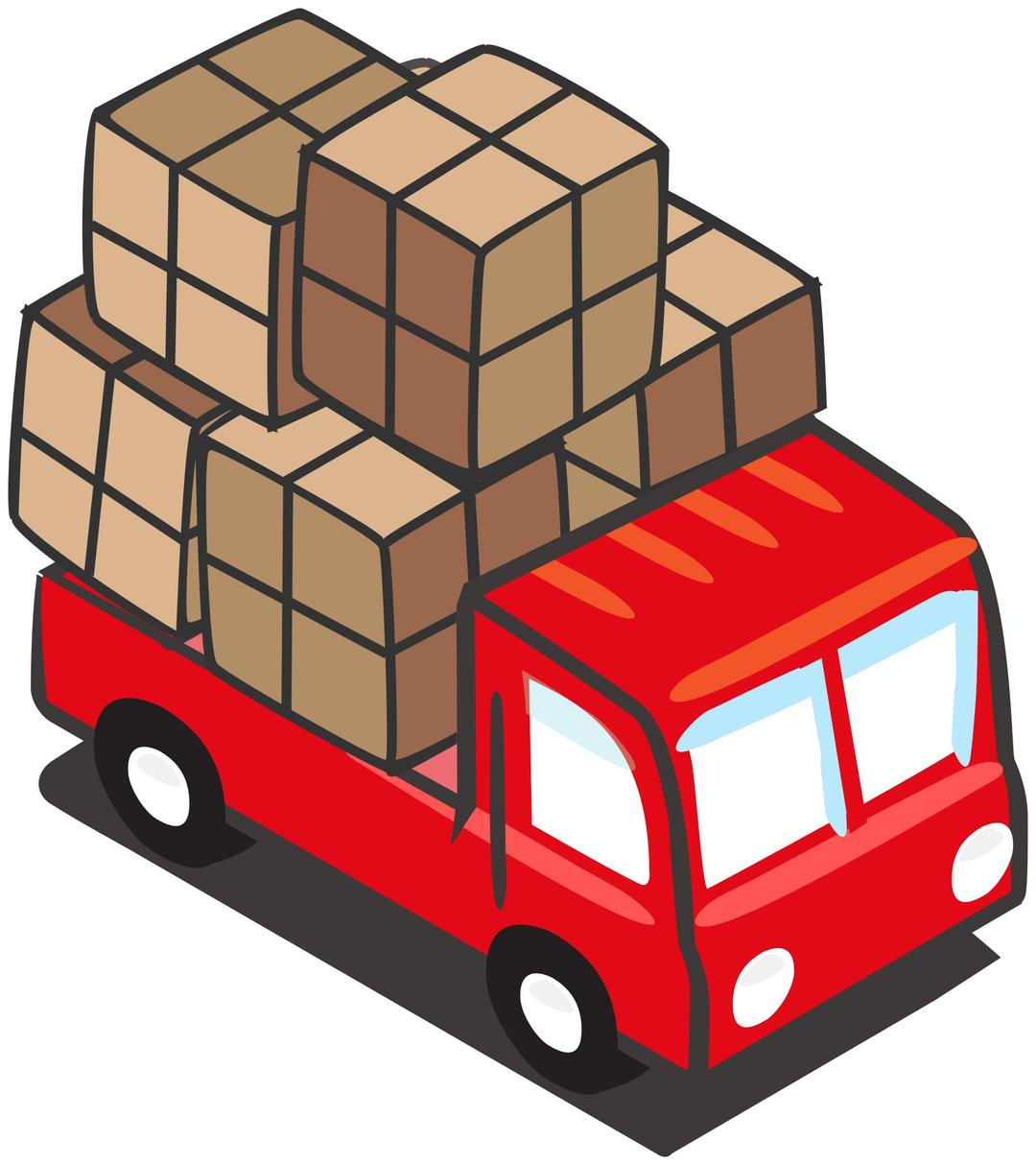 Red truck png transparent