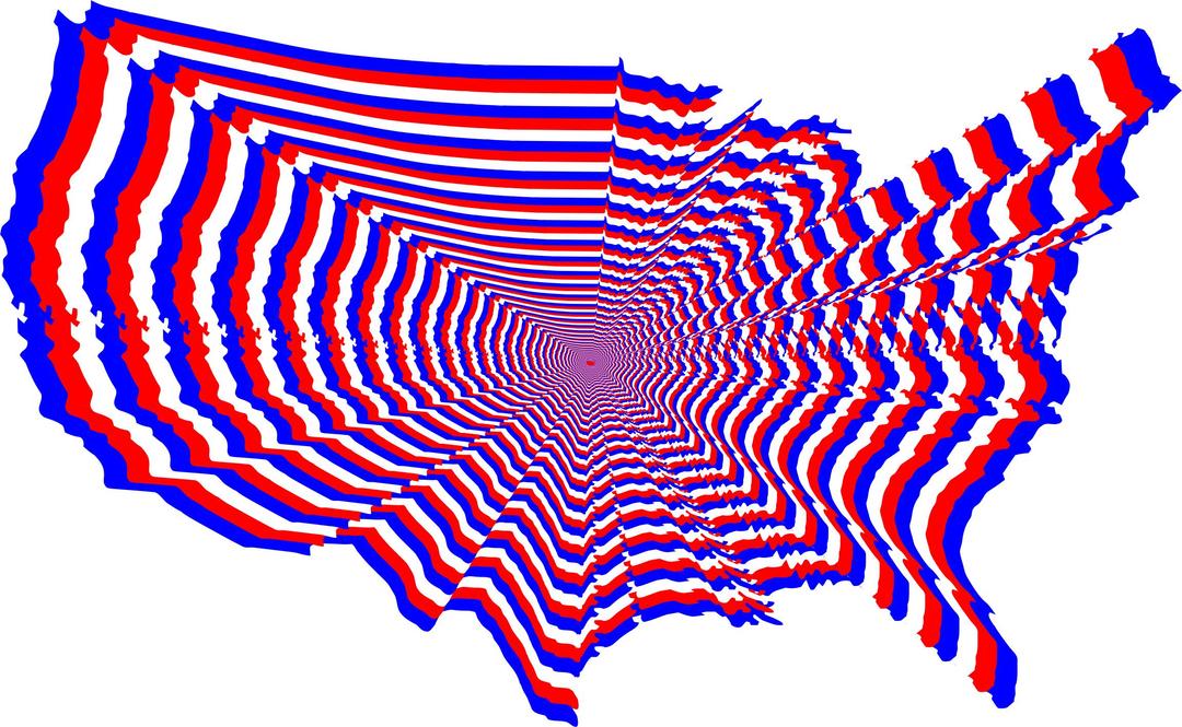 Red White And Blue US Map Outline Zoom png transparent