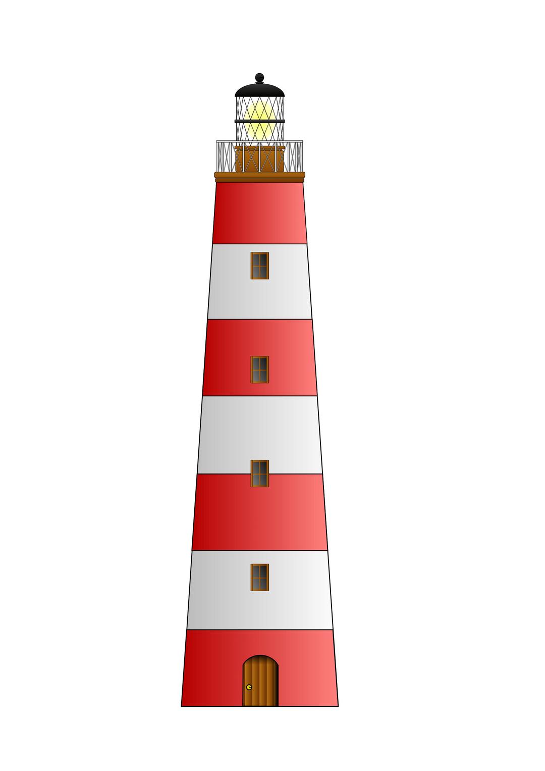 Red White Lighthouse Clipart png transparent