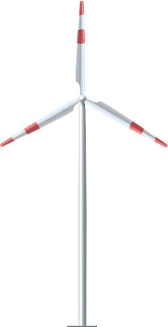 Red White Wind Turbine png transparent