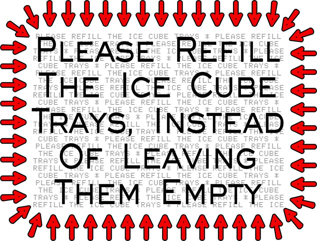Refill the Ice Cube Trays png transparent