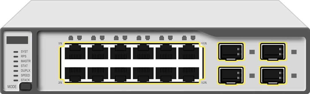 Remix of Gigabit Layer 3 Switch #1 with depth png transparent
